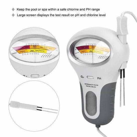 Testeur De Qualité D'eau Pour Piscine Et Spa - Mesure PH Et Désinfectant - Portable Et Numérique - Alimentation Par Pile AA