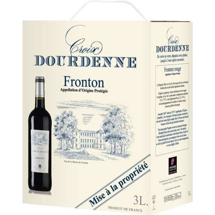BIB Vin Rouge Croix Dourdenne AOP Fronton Rouge - Cubi de 3 litres