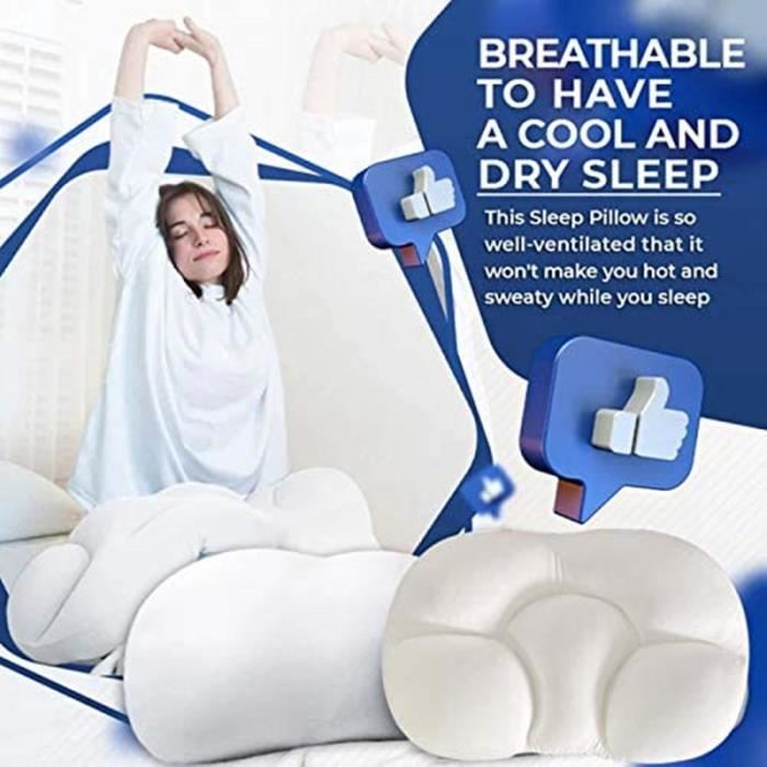Oreiller de Sommeil Polyvalent Oreiller 3D Design ergonomique Pour le voyage Coussin d'air - Pour la plage, la voiture, l'avion