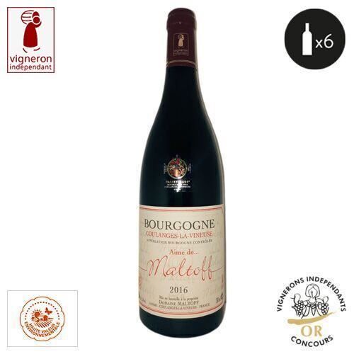 6 bouteilles - Vin rouge - Tranquille - Domaine Maltoff Aime de Maltoff Bourgogne Coulanges la euse Rouge 2016 6x75cl