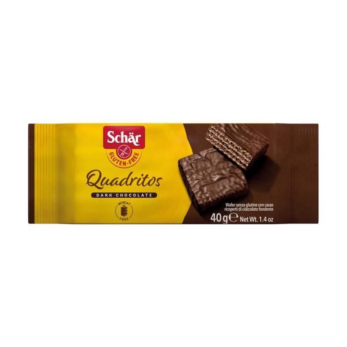 SCHÄR - Carrés de gaufres au cacao sans gluten 2 unités de 20g (Chocolat)