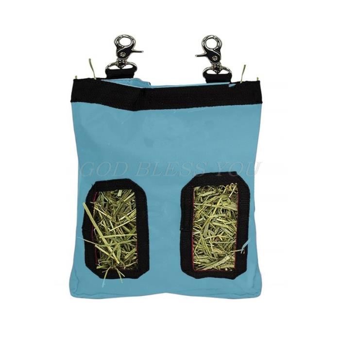 Blue S -Sac de foin pochette suspendue porte appât distributeur d'alimentation conteneur pour lapin cochon d'inde petits animaux ani