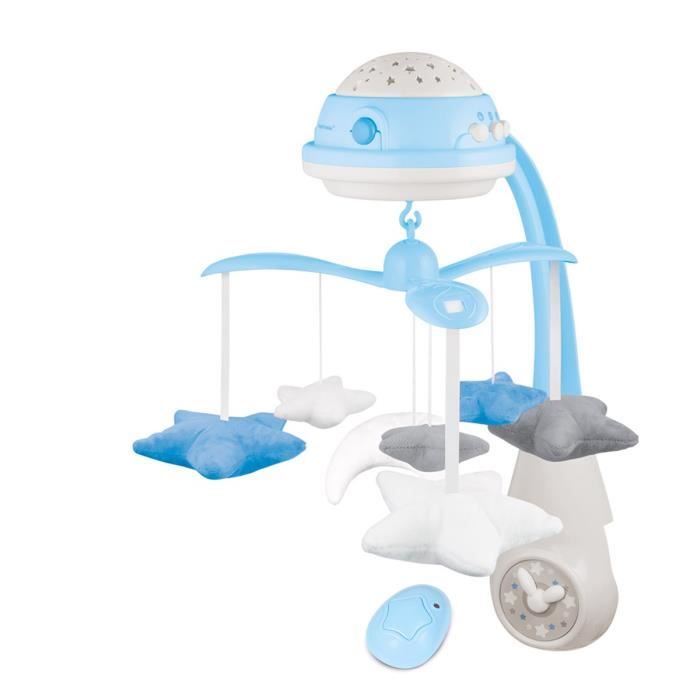 KARU Mobile musical peluches projecteur avec télécommande Bleu
