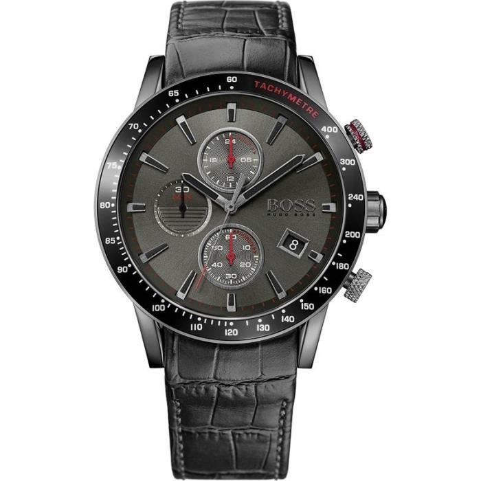 Montre Homme Hugo Boss 1513445 chronomètre sport bracelet cuir crocodile