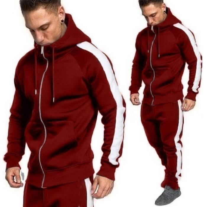 Hommes Automne Hiver Zipper Imprimer Sweat Top Pantalons Ensembles Survêtement Sport Suit ZHS81206728RDL2_oaw