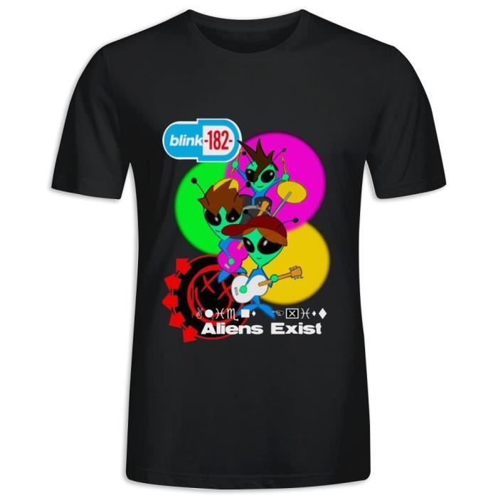 Tee Shirt avec imprimé en Blink 182 Aliens Manche Courte T-shirt Homme
