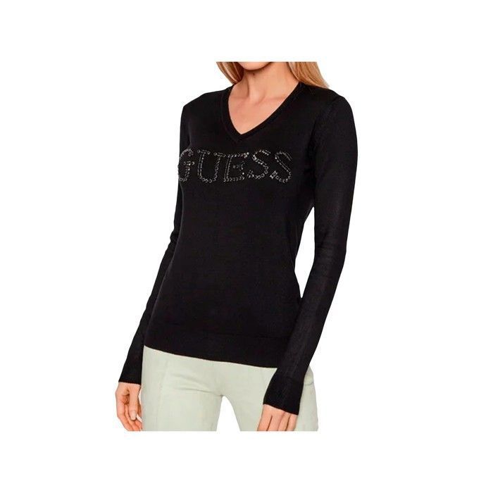 Pull stretch à logo strassé - Guess jeans - Femme