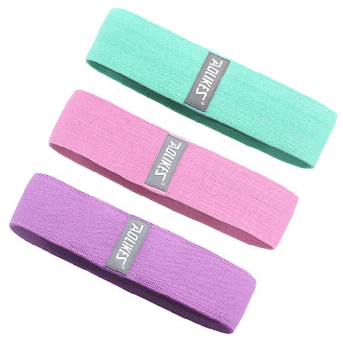 1 Set Gradient Elastic Band Resistance Durable Hip Belt for Fitness Yoga Workout Sports (Cyan + Purple Mesh Bag Instruction