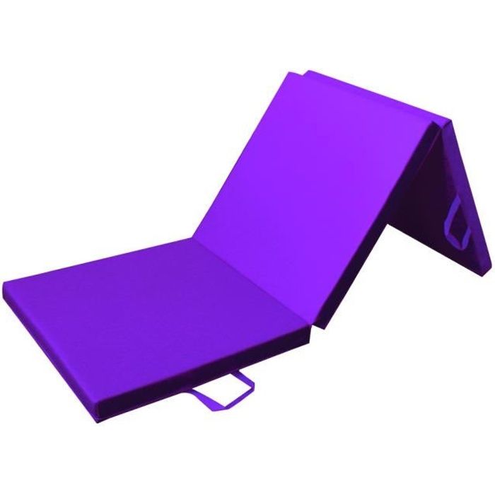 PRISP Tapis de Sol 180cm pour Fitness Exercices et Gymnastique 180 x 60 x 5cm Matelas de Gym Épais et Pliable pour la Maison - Mauve