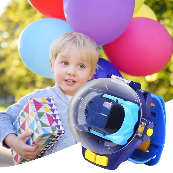 BLEU -Jouet de montre la voiture lumineuse électrique télécommandée, alliage, rechargeable, cadeau de jouet de Noël pour enfants