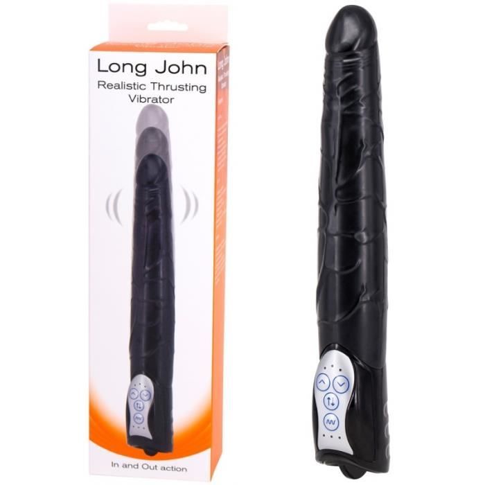 Vibromasseur Long John Noir + Fonction Va et Vient