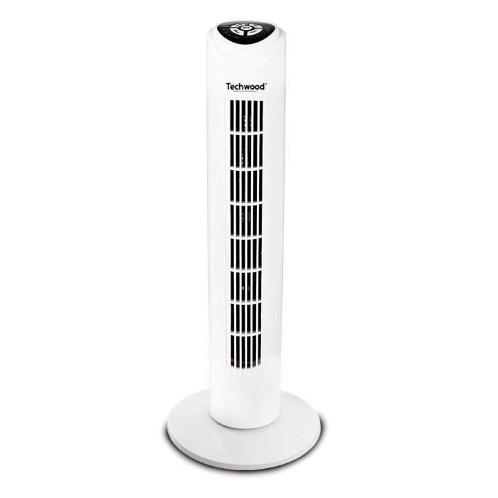 TECHWOOD 45 watts Ventilateur Colonne avec telecommande - 3 vitesses de ventilation - Oscillation réglable