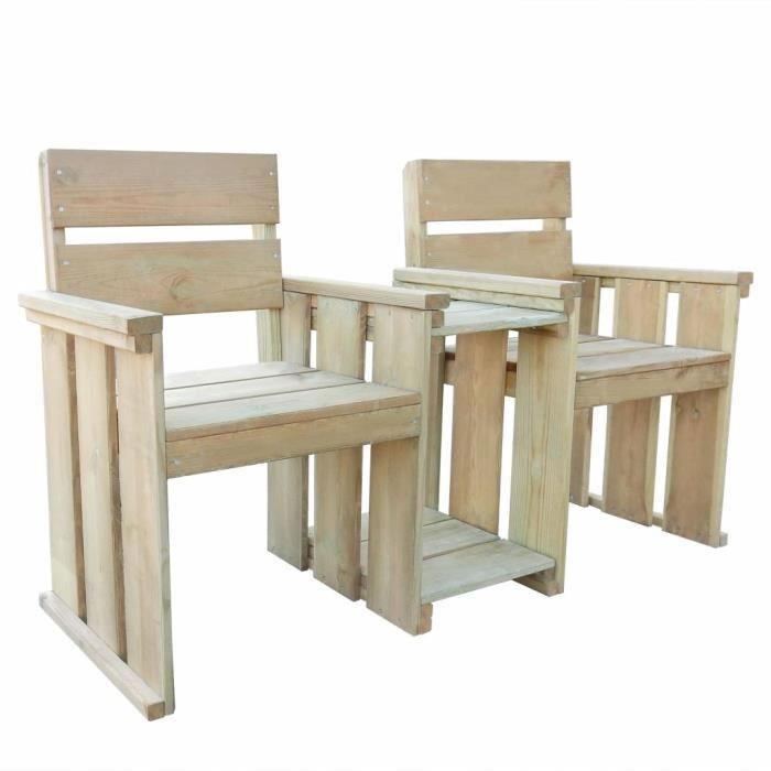 Banc causeuse de jardin 150 x 55 x 89 cm Bois de pin imprégné Brun