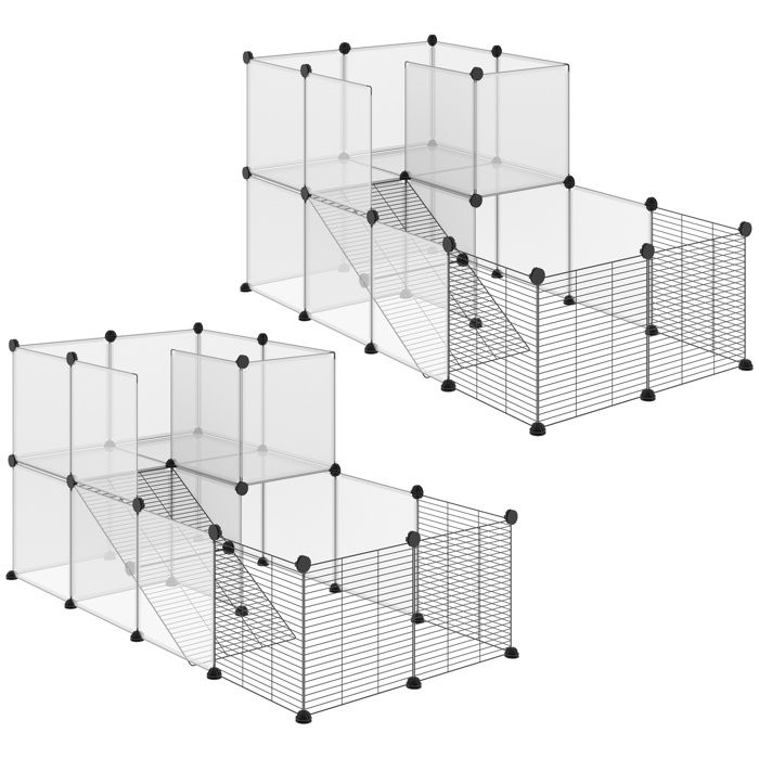 Meilleurs prix pour Enclos pour Petits Animaux - PawHut - Résine PP - 140x70x70cm - Noir