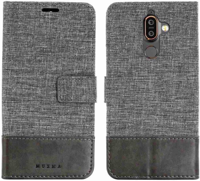 Housse De Protection Pour Nokia 2.3 - Couverture En Feutre Gris Foncé Avec Imitation Cuir - Neuf - Protection Anti-chocs