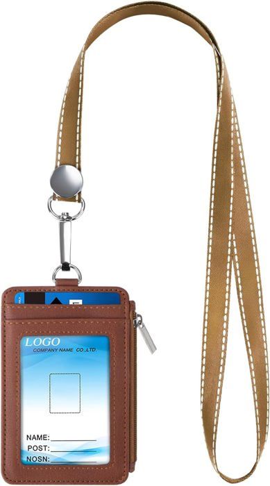 Porte-cartes / Porte-badge En Cuir Vintage - Fermeture à Pression - Taille Unique (10x7 Cm) - Neuf Avec étiquettes