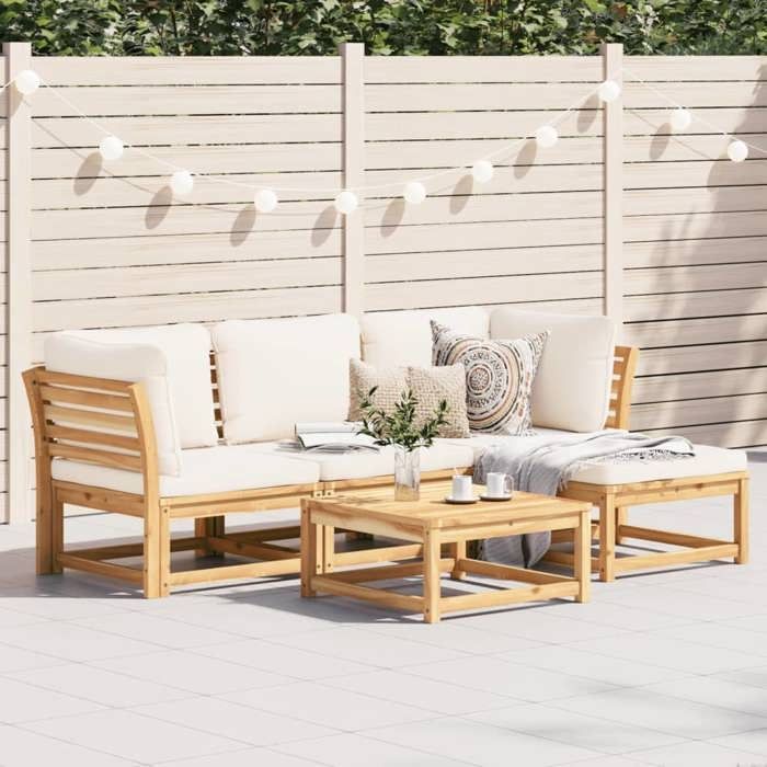 VIDAXL Salon jardin bois acacia solide 5 pièces - vue 4