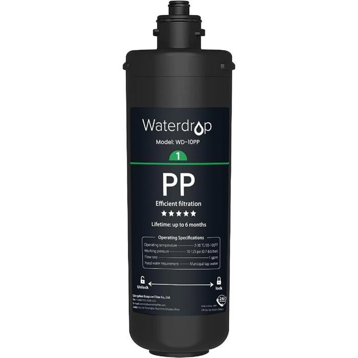 Waterdrop WD-10PP Filtre sous évier système de filtre sous évier de remplacement gouttes TSA & TSB