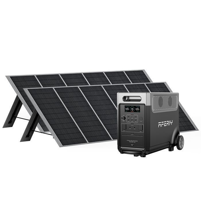 Générateur Solaire AFERIY 3600W avec 2 Panneaux Solaire 400W LiFePO4