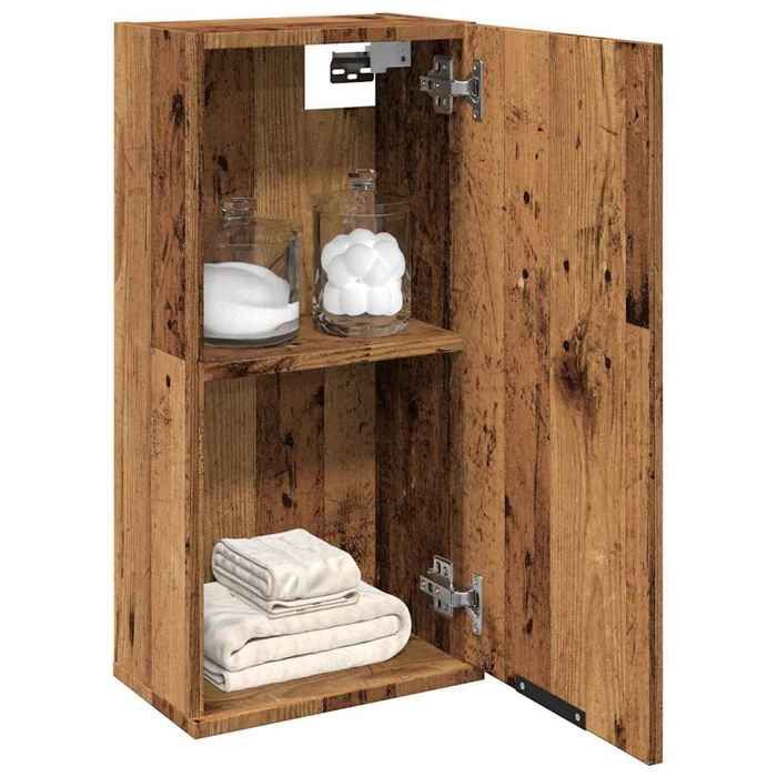 Contemporain Buffet haut Contemporain Armoire de salle de bain murale vieux bois 32x20x67 cm @72995 @