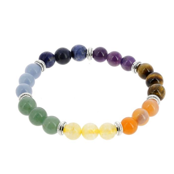 Bracelets - Nature & Découvertes : Bracelet 7 chakras pierres naturelles - Multicolore