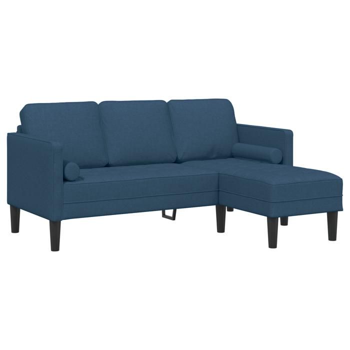 423365& Canapé dangle 3 places - Bleu 160 cm Tissu - L173 x P131 x H67 cm