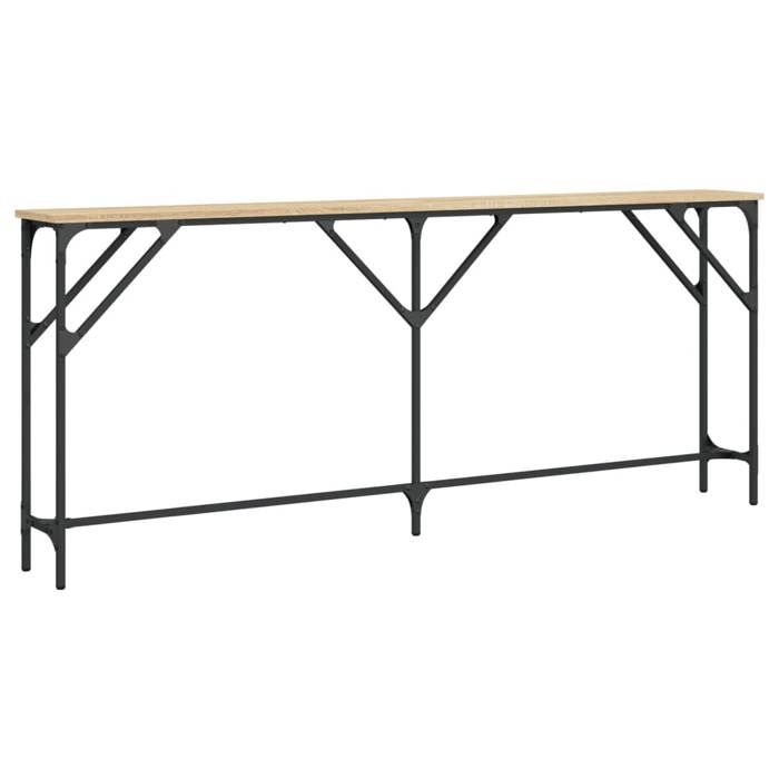 CLARENCE® Table console Table dappoint Table dEntrée chêne sonoma 180x23x75 cm bois dingénierie ll1341