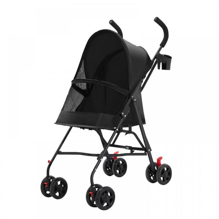 Comparer les prix de JEOBEST Poussette Pliable avec 4 Roues - 2 en 1 pour Petits Chiens et Chats - Maille Respirante - Facile à Transporter - Noir