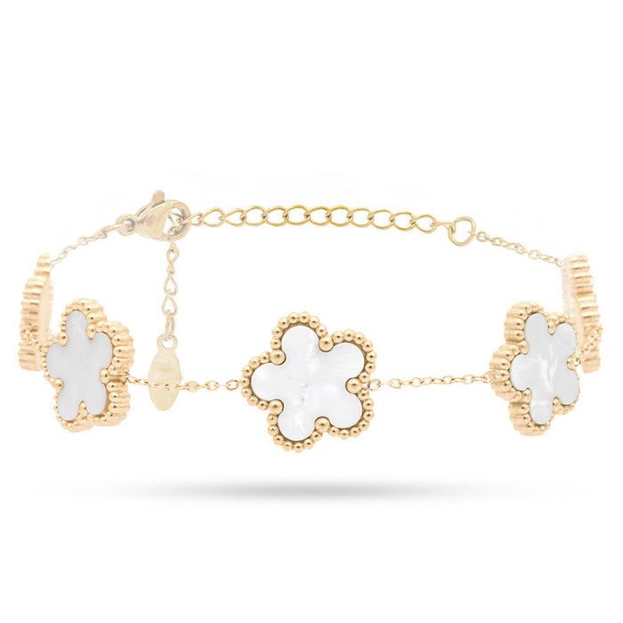 Bracelet Fleurs Blanches Or Bracelet Fleurs Blanches Or