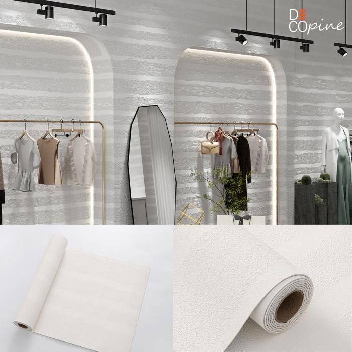Papier peint mural autocollant 3D - DECOPINE - Effet pierre blanche - Imperméable - 60x280 cm - Écologique