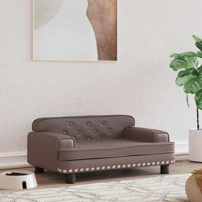 Lit pour chien - vidaXL - Similicuir - Brun - 70x45x30 cm