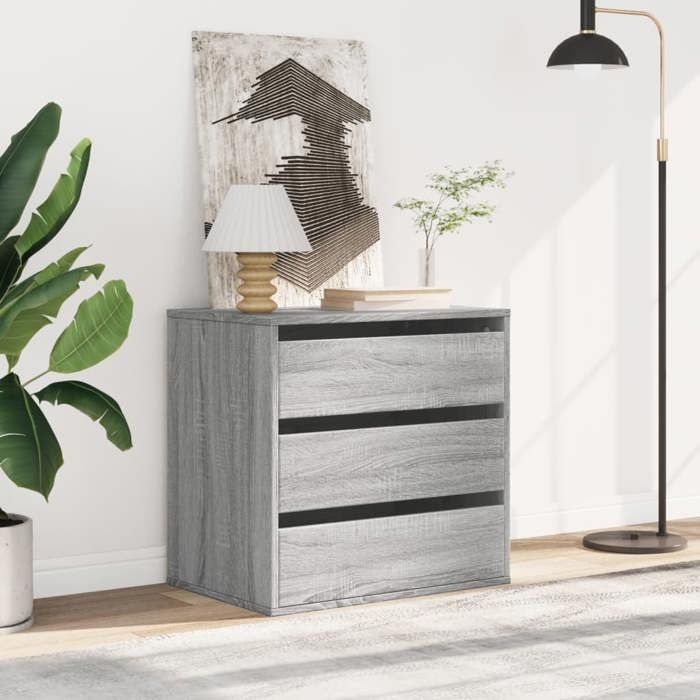 BEL-ACHAT* Commode dangle - Bahut Meuble Enfilade - Fonction daffichage sonoma gris 60x41x58 cm - Bois dingénierie Prom34607917
