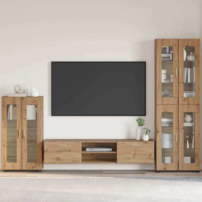 Moderne Cabinet SalonCommode meuble de rangement - Bahaut Buffet Chêne artisanal 555 x 29 x 100 cm Bois dingénierie@FR(506206)