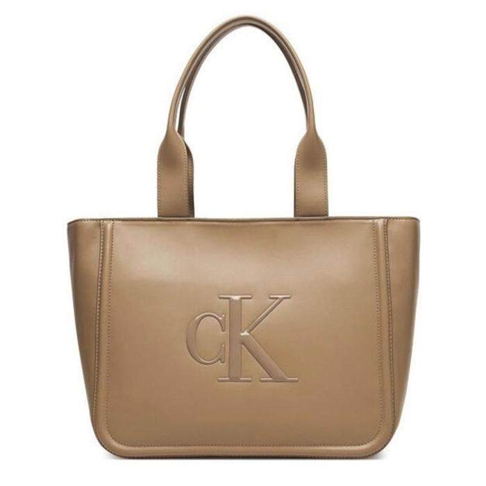 Sac à Main Beige Femme Calvin Klein Jeans Bold Medium Tote
