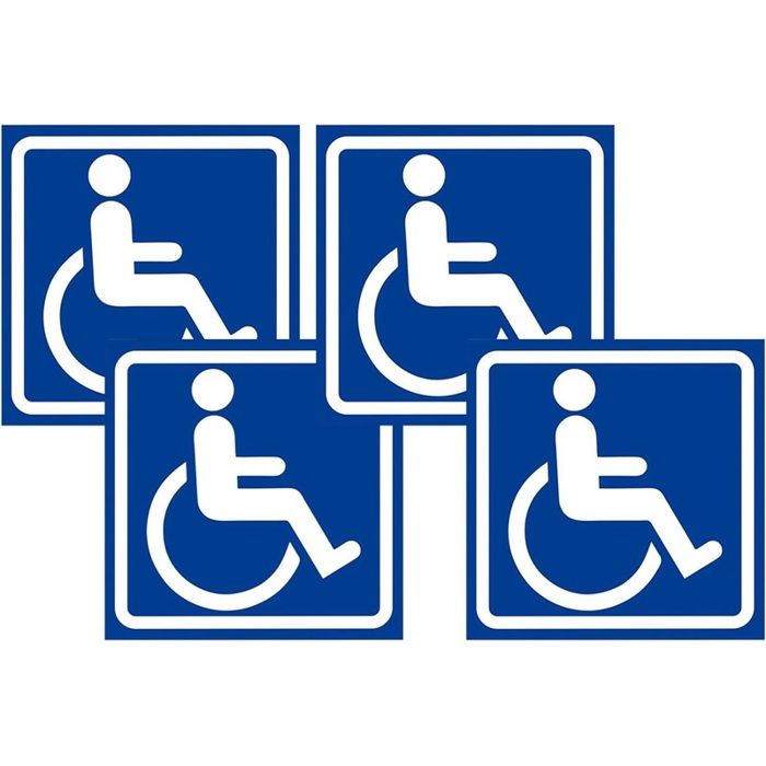 Autocollant Handicap - 4PC Autocollants Imperméables Autoadhésifs Pour Voiture - Autocollant PMR Pour Stationnement Fauteuil Roulant