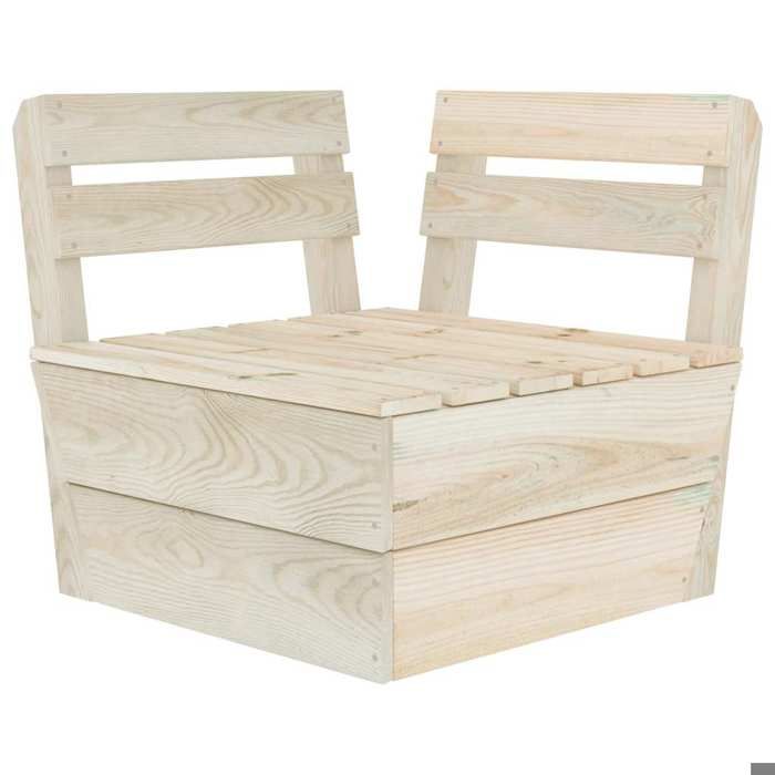 SALE 2026Canapé fixe/Sofa de jardin Brun - Canapé dangle sectionnel palette Bois dépicéa imprégné - 60x60x65cm 20 Kg 479939