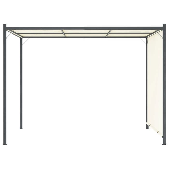 VIDAXL Pergola avec toit réglable Crème Blanc 3x3 m Acier - (3x3x2.25 m) BONNE2299