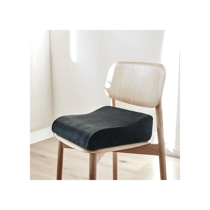 Coussin biseauté noir Rehausseur pratique pour personnes âgées ou rehausseur de chaise pour s Housse 40 x 40 x MOUSSE ANTI-CHOC