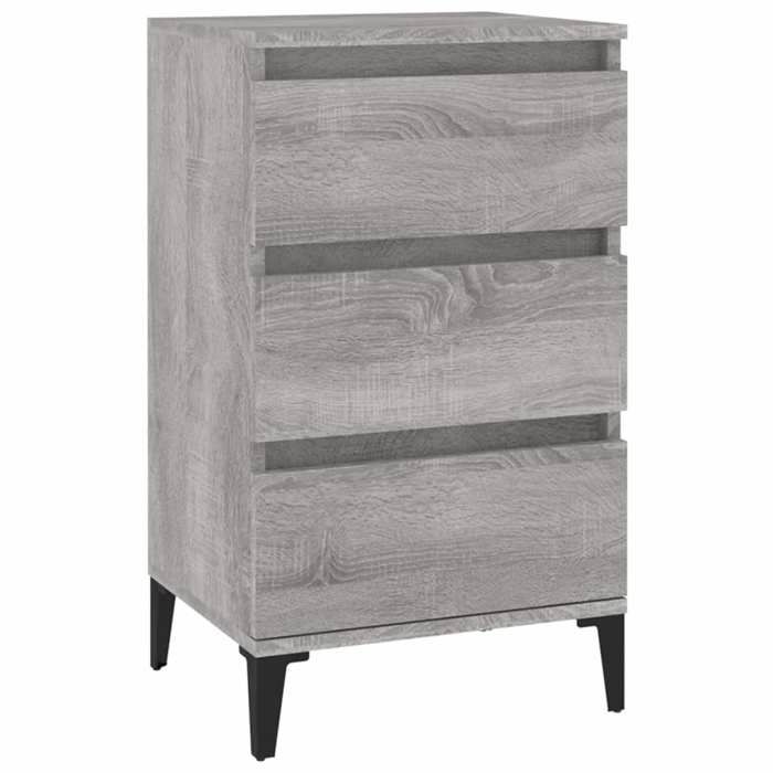 Table de chevet - vidaXL - petit meuble de nuit - bois dingénierie - sonoma gris - 40 x 35 x 70 cm - 3 tiroirs{jgb40w}