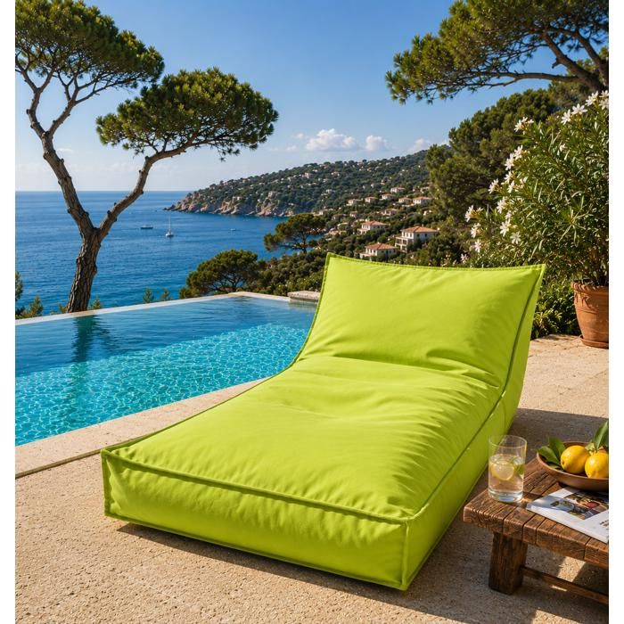 Matelas bain de soleil transat uni anis