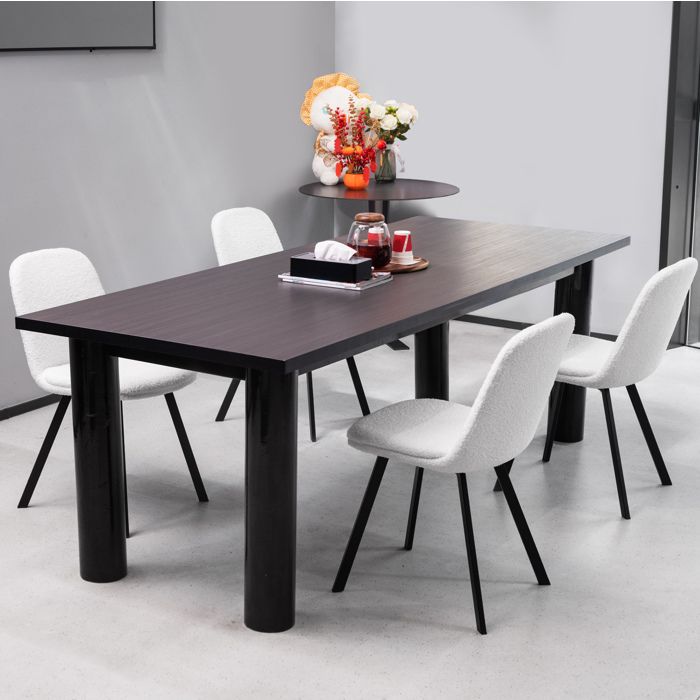 Lot de 2 chaises de salle à manger en teddy fleece beige assise rembourrée structure en métal 120 kg