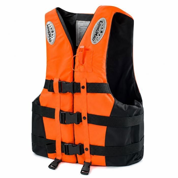 Gilet de sauvetage XJR grande flottabilité 420D adulte et enfant avec sifflet et bandes réfléchissantes S-XXXL