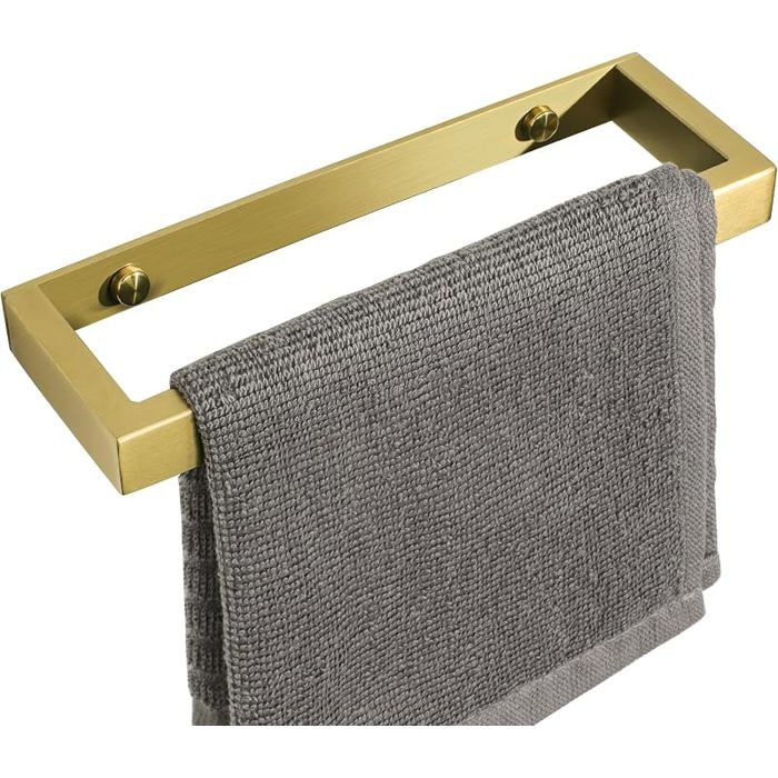 20CM Porte Serviette sans Perçage Salle de Bain Support Serviette Mural en Acier Inoxydable pour Cuisine Lavabo Doré