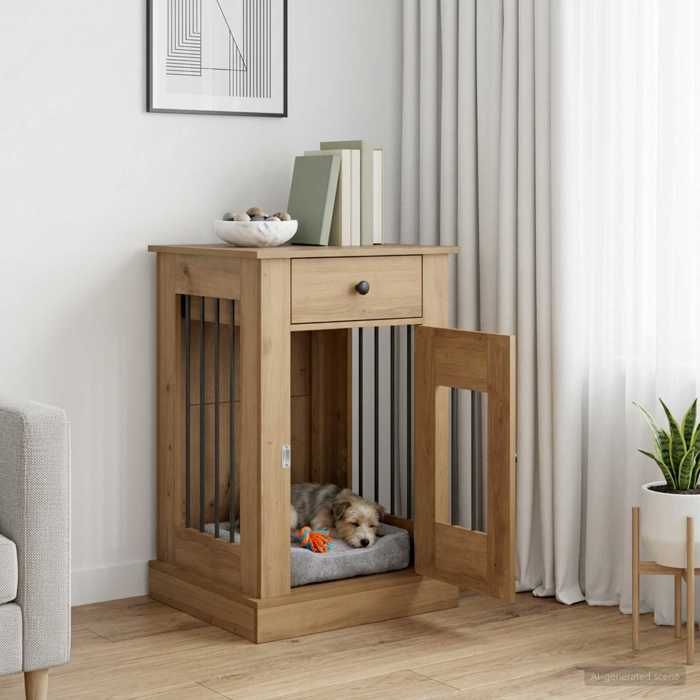 vidaXL Meuble de cage pour chien Chêne artisanal 50 x 47 5 x 80 cm 8014784
