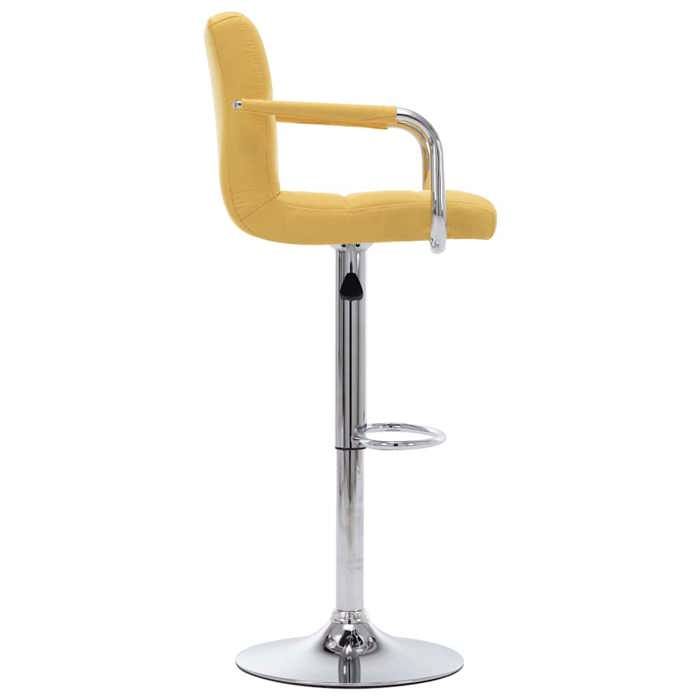Chaise de bar - vidaXL - jaune - tissu - Pivotant à 360° - Hauteur réglable - Repose-pieds intégré - Avec dossier - Vérin à gaz 8638