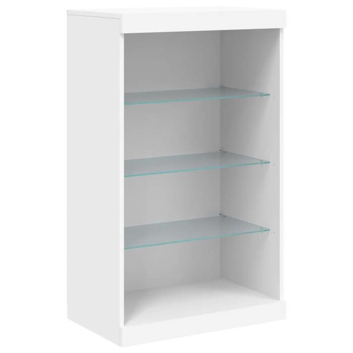 vidaXL Meuble rangement - Buffet avec lumières LED blanc 60 5x37x100 cm poisd:23kg &884