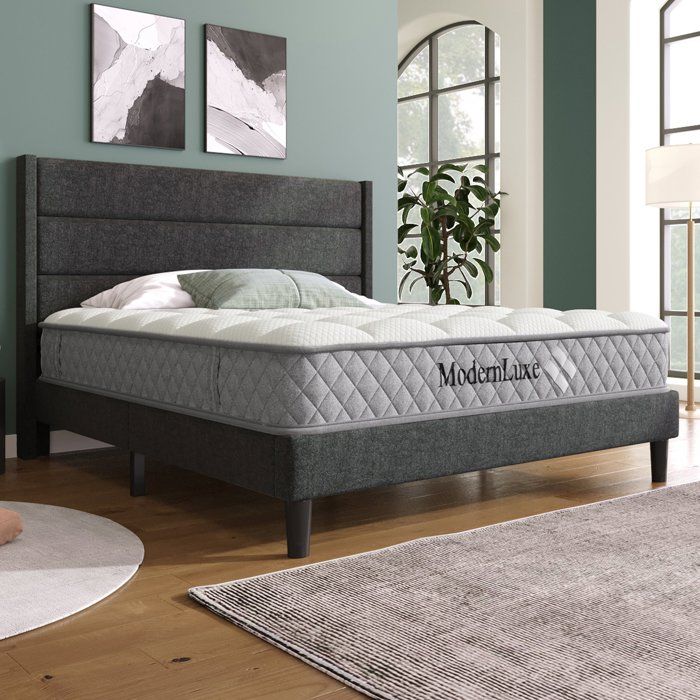 Lit double avec matelas 7 zones et sommier à lattes soutien orthopédique confort optimal 140x200