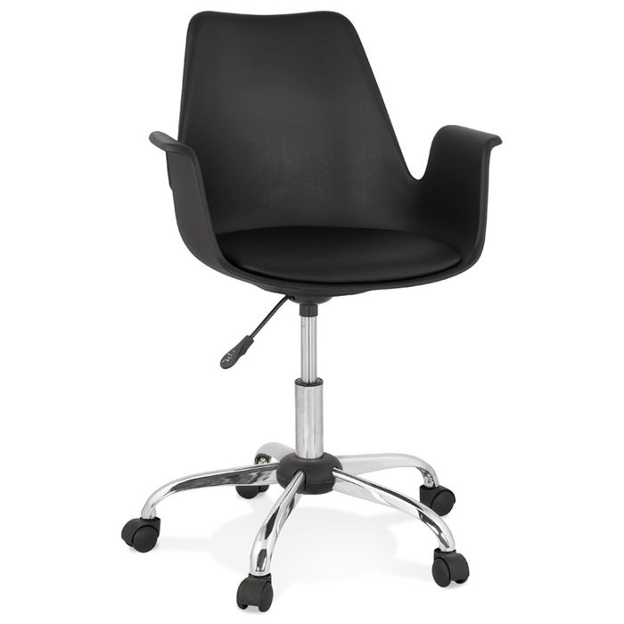 Chaise De Bureau Avec Accoudoirs Trip Noire Design Achat Vente Chaise De Bureau Soldes Sur Cdiscount Des Le 20 Janvier Cdiscount