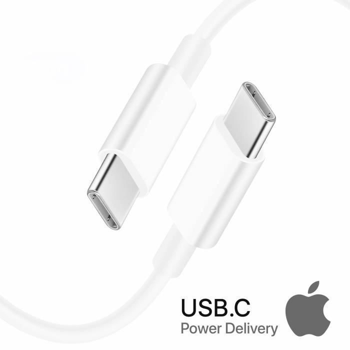 Câble USB-C 60W Double Pack - Charge Rapide IPhone 15/16 & IPad Pro (2x1m)