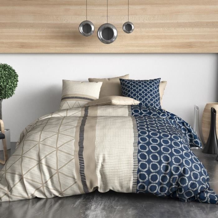 HOUSSE DE COUETTE 220x240 cm + 2 taies d'oreiller 63x63 cm 100% Coton 57 fils Tr EUR 40,99 - FR